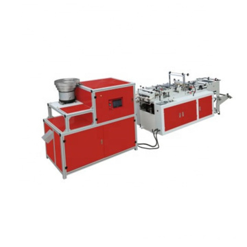 350 model ribbon through trash waste refuse rolled garbage bag making machine   (Automatic labeling)